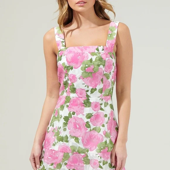 sage green tennis dress Sugarlips Blissy Tropical Trapeze Dress – Embrace Jewellery main image 1